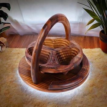Dry fruits basket made of Sheesham wood
