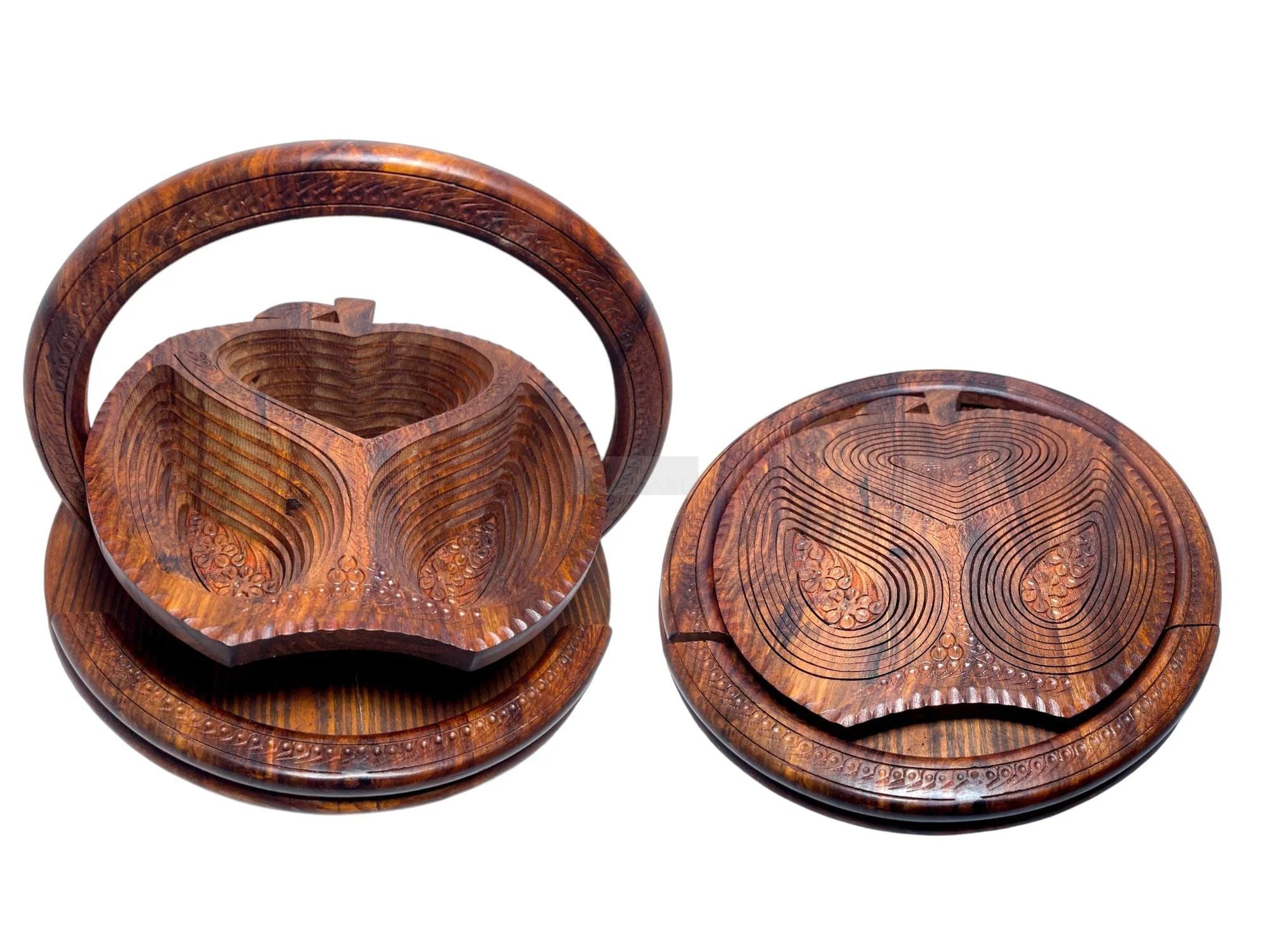 Handcrafted Walnut wood Foldable Dry Fruits Serving Tray