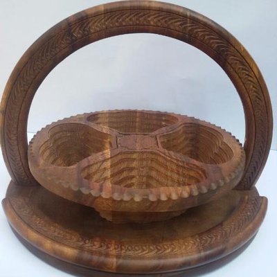 Dry fruits basket made of Sheesham wood