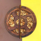 Handcrafted Walnut wood Foldable Dry Fruits Serving Tray