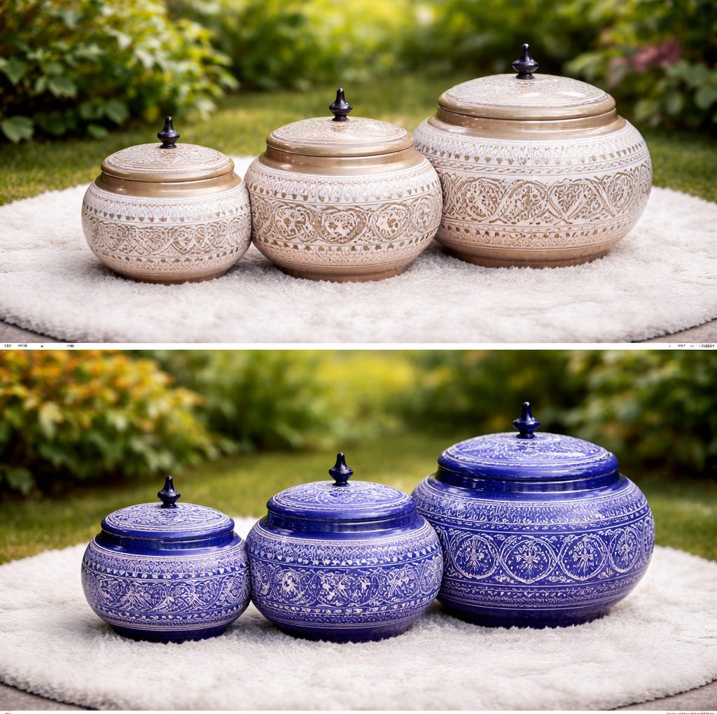 Handcrafted wood naqashi jar with ornate finial lid carving – Chinioti Handcrafts