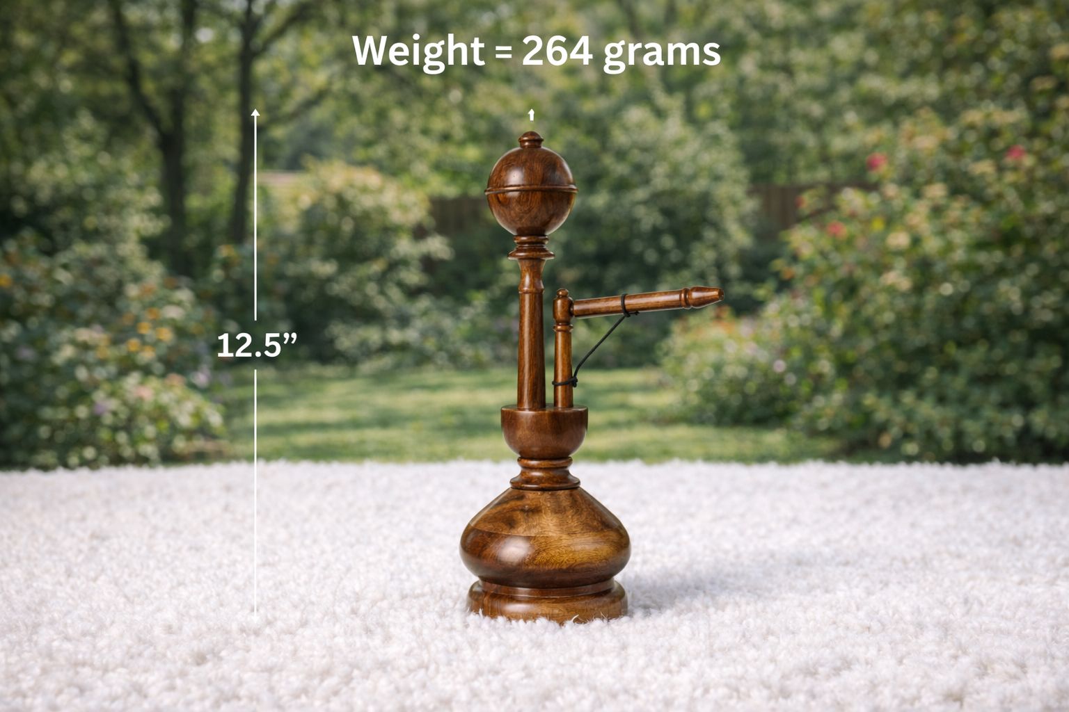 Decorative solid wood hookah model with detailed craftsmanship – Chinioti Handcrafts