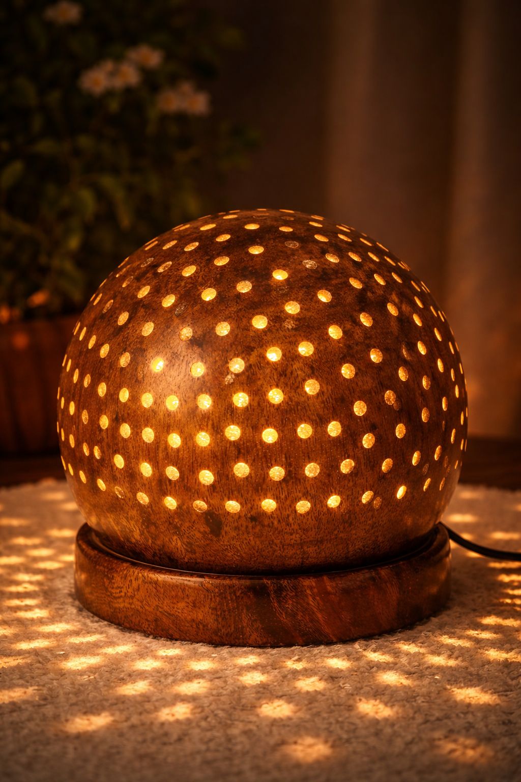 Wooden Dome Lamp – Elegant Light Decor - Chinioti Handcrafts