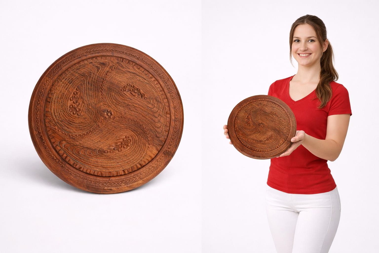 Premium wooden serving tray for dry fruits and snacks display – Chinioti Handcrafts