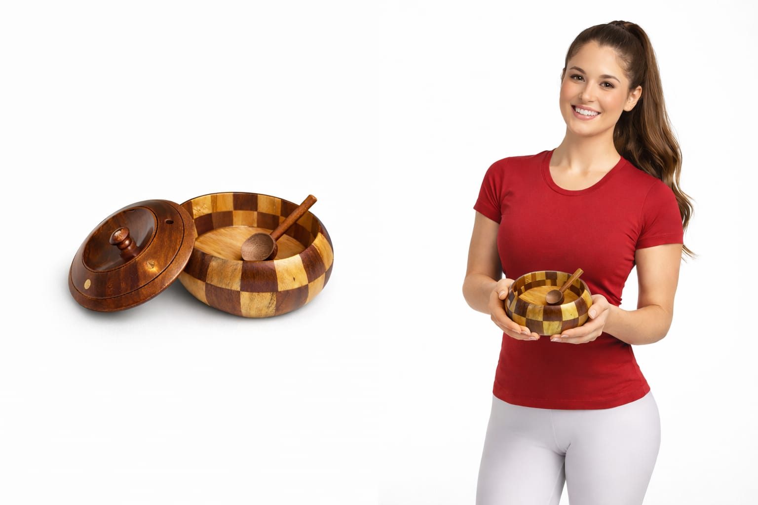 Premium wooden dry fruit serving bowl crafted from solid wood – Chinioti Handcrafts