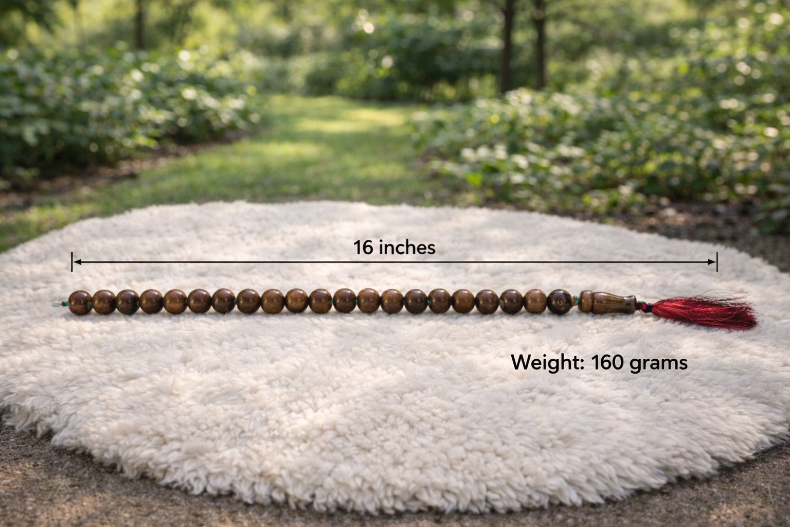 Islamic wooden prayer beads set with red tassel detail – Chinioti Handcrafts